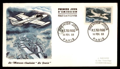 Mayfairstamps France FDC 1959 Airplane Le Paris First Day Cover aax_47413