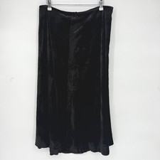 Talbots Black Velvet Maxi Skirt Women 14 Whimsigoth
