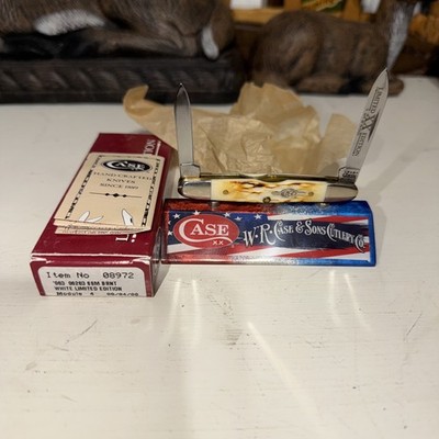 CASE XX USA 1/2500 LIMITED EDITION BURNT BRNT WHITE BONE  KNIFE 2000 (06263)
