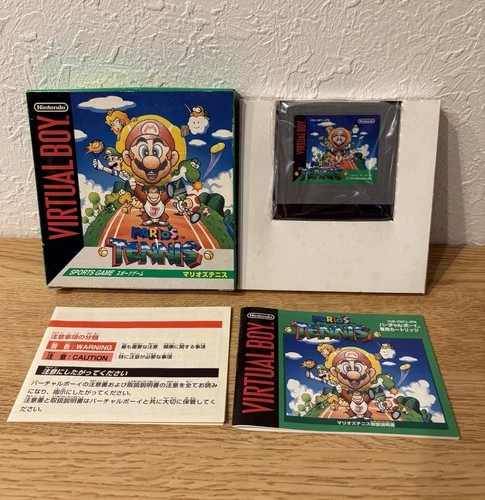 Nintendo Virtual Boy Mario's Tennis Manual Set Japan JP Game Box Tested