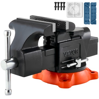 VEVOR 5'' Bench Vise Multipurpose Heavy Duty Ductile Iron Swivel Locking Base