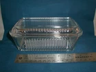 Vintage Pasabahce Clear Ribbed Turkish Depression Glass Butter/Refrigerator Dish