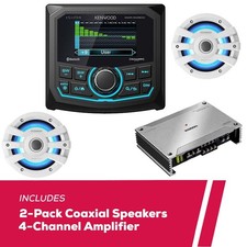 Kenwood eXcelon KMR-XM500 Digital Receiver with 2-Pack 2-Way Coaxial Speakers
