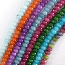 4x6mm Colored Mountain Jade Rondelle Button Beads Gemstone 15" Strand 6mm