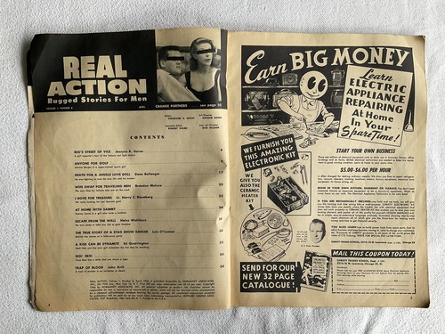 Vintage “Real Action” Rugged Stories For Men Magazine, Glamour & Adverts, 1964 - Picture 7 of 24