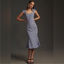 Anthropologie Cecily Sweetheart Midi Dress Sz LP