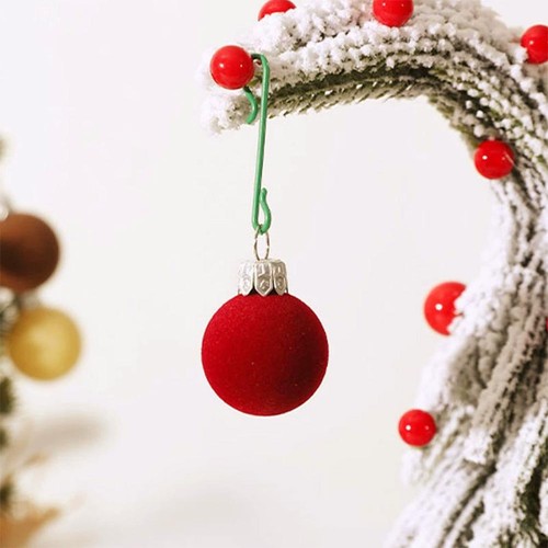 Confezione 30 Palline Albero Di Natale Floccate Velluto Decorative Y9V7 - Foto 4 di 20