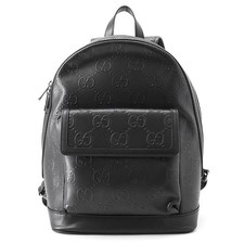 GUCCI GG Embossed Backpack GG Embossed Leather Black 658579 1W3BN 1000