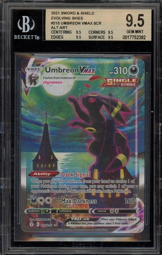 Pokemon Umbreon Vmax Secret Rare Full Alt Art Evolving Skies 215 Bgs 9.5