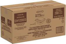 Dart CH12DED 12 oz PET Tamper Evident Clear Dome Deli Container SafeSeal 200/CS