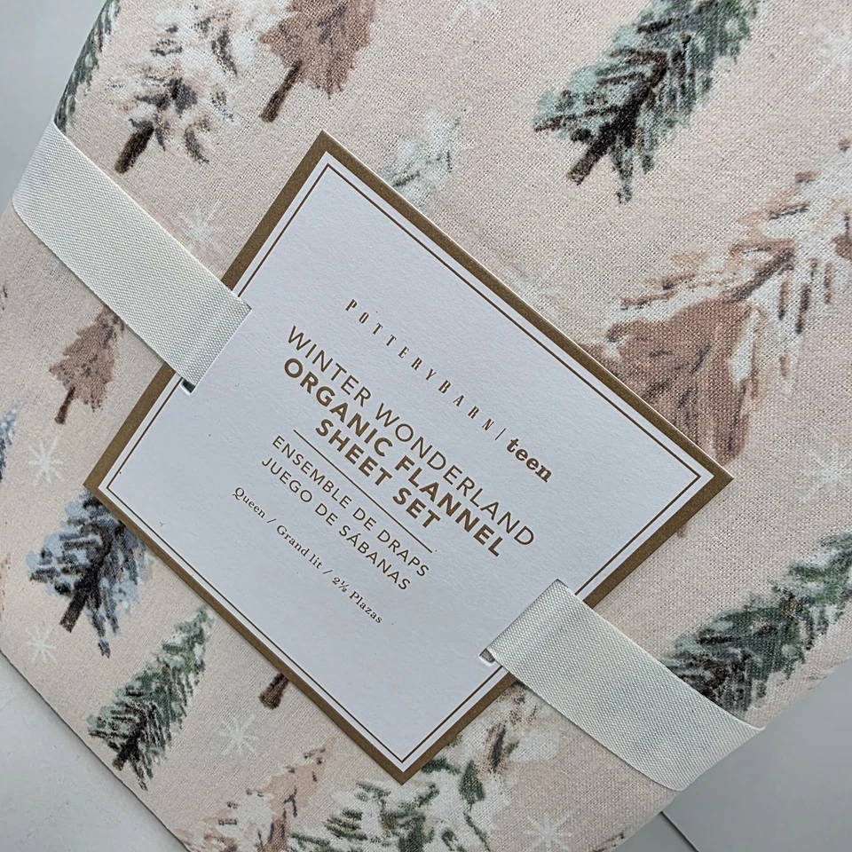 Pottery Barn Teen Winter Wonderland QUEEN Sheet Set Pink New - Image 2 of 3