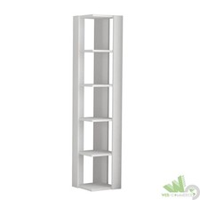Scaffale Angolare 5 Ripiani Metallo Legno Libreria Angolo Multiuso 40x120 Nero