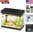 Fish Tank Kit, 2.5 Gallon Aquarium Self-Cleaning with LED Light, Filter...