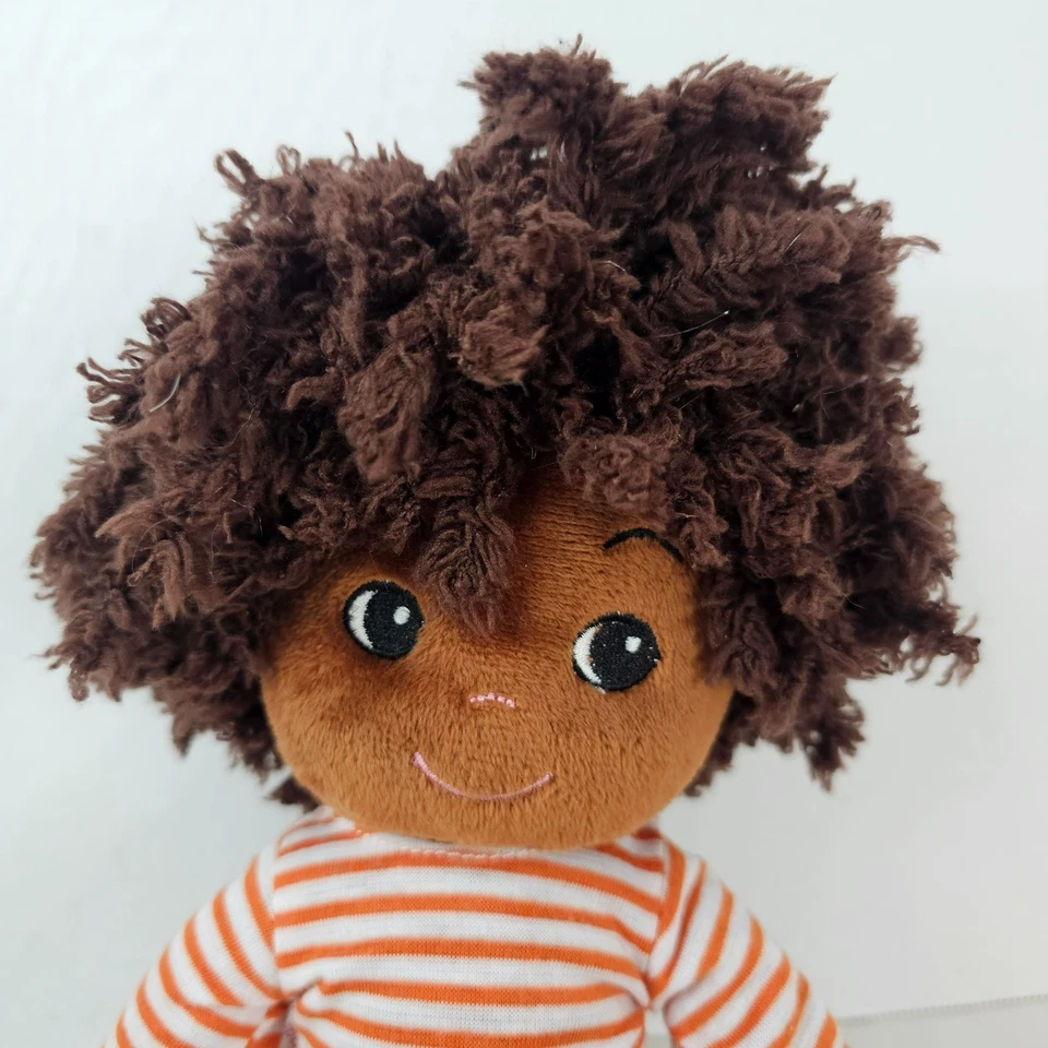 Girlz N Dollz Avery Boy Doll Plush Navy Orange Outfit Shirt African American Toy - Image 2 of 4