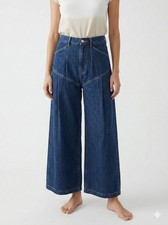Anthropologie Pilcro Jeans Wide Leg Trouser Palazzo Blue Denim High Rise 30T