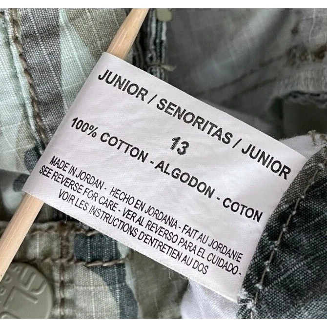 VINTAGE Y2K Camo Cargo Military Crop Pants Womens L 34 x 18" Low Rise Grunge Foto 4 de 4