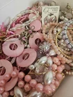 Estate Jewelry Lot Vintage To Modern Shades Of Pink Costume Jewelry Boho