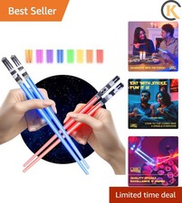 Novelty Lightsaber LED Chopsticks - 10-Inch, 2 Pairs in Vibrant Colors