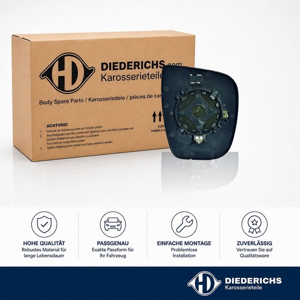Spiegelglas Aussenspiegel Rechts Diederichs 4013826 FÜR CitroËN Peugeot-image