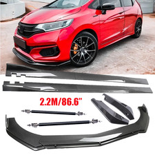 Carbon Fiber Front Bumper Lip Spoiler Side Skirt Body Kit For Honda Fit 06-20 Carbon Fiber Front Bumper Lip Spoiler Side Skirt Body Kit For Honda Fit 06-20