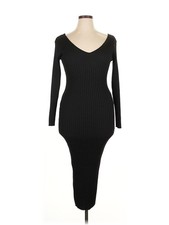 PrettyLittleThing Women Black Casual Dress 1X Plus