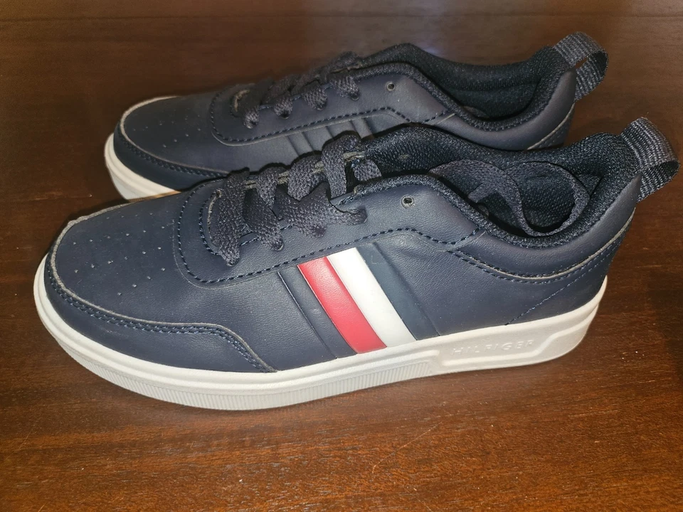 Tommy Hilfiger Kids- TH Callam Navy Blue White Red Stripe Size 2 - Image 4 of 4