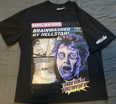 Hellstar Brainwashed Graphic Print Black Limited Edition Men's T-Shirt Size L