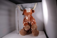 Build A Bear Plush Stuffed Texas Longhorn Brown Spotted Cow Bull Horns