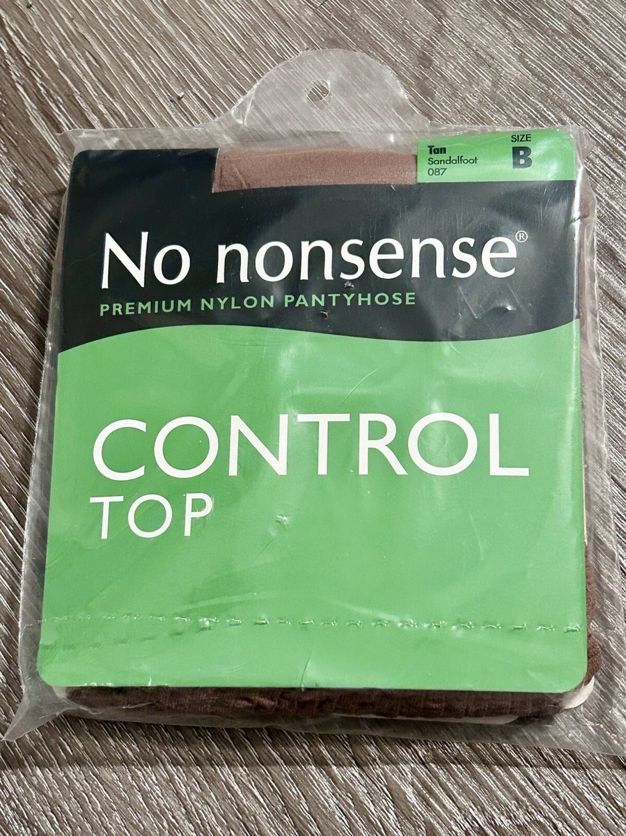 ぽむ No Nonsense Pantyhose Size B Tan Control Top Sandalfoot Premium