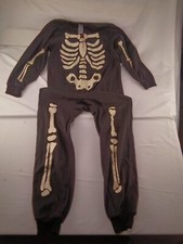 Kid's One Piece Skeleton Black Pajamas Size 7/8 m 