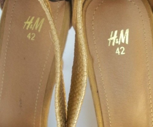 H&M Damen Heels EU42 US10 Braun Gewebt Criss Cross Vegan Kleid 01 - Bild 7 von 8