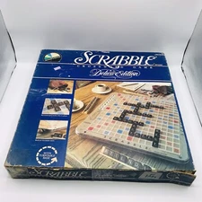 SCRABBLE Deluxe Ed Game Selchow Righter 1987 Turntable VINTAGE *One Tile Missing