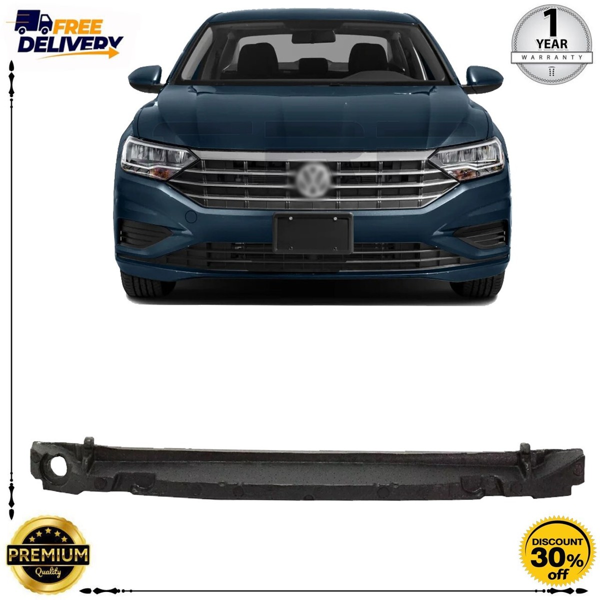 Volkswagen Jetta Bumper Impact Absorber. 2019-21 - 17A807248D | Archer