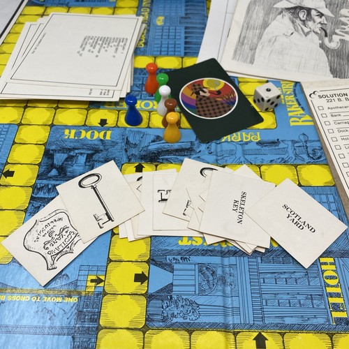 1977 Vintage Baker Street Master Detective Game H-23 Bookshelf Old Board Game - Picture 8 of 12