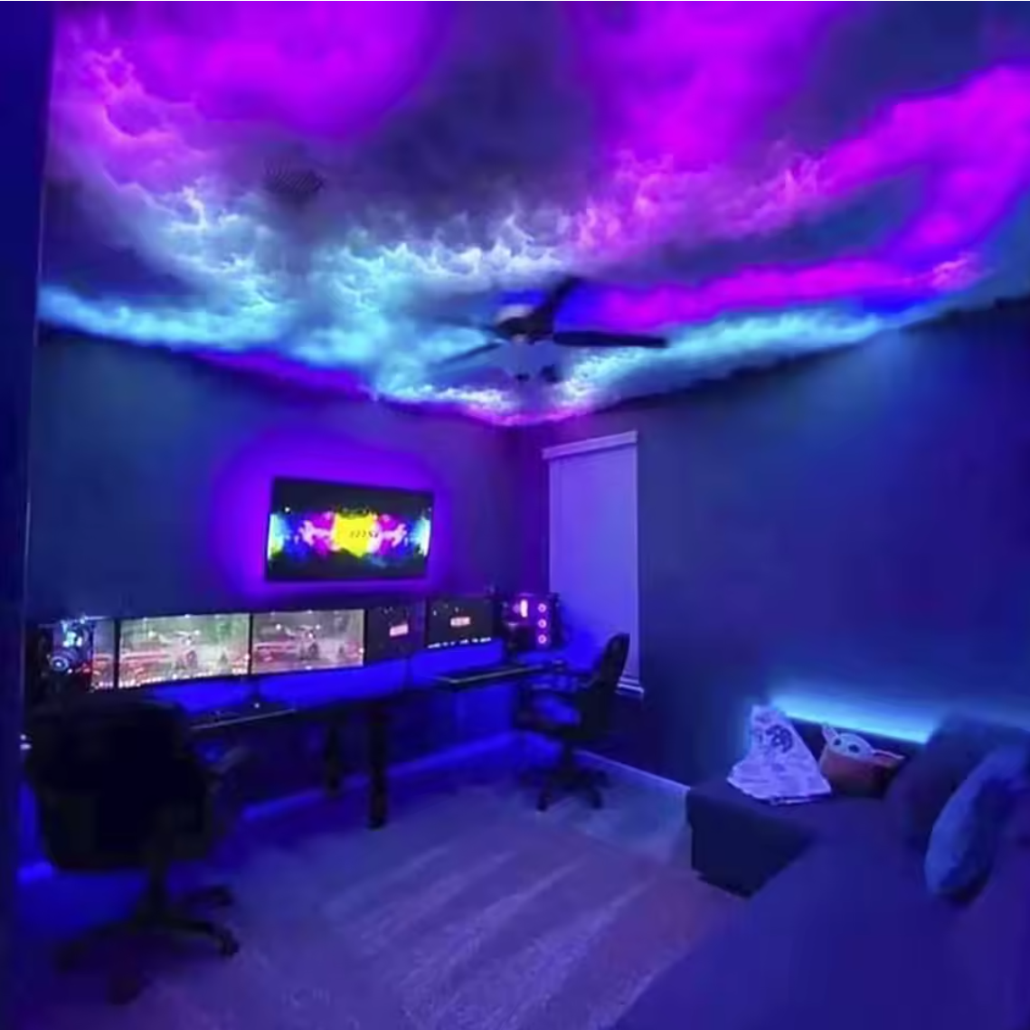 Thunder Cloud RGB LED Ceiling Light Strip with APP & Remote Control for DIY Room Decor-image