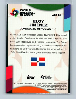2023 Topps Series 2 WBC-26 Eloy Jimenez Dominican Republic Chicago
