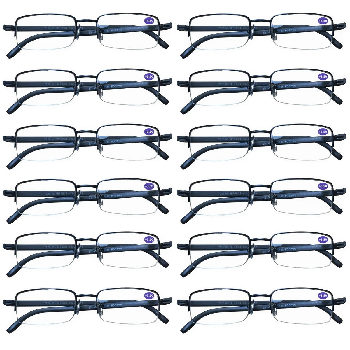 Metal half cheap frame reading glasses