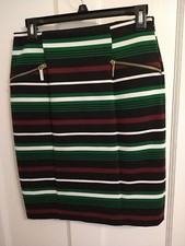 Michael Kors Ponte Skirt Sz 4 Straight Pencil Stripes Knee Length Zippers