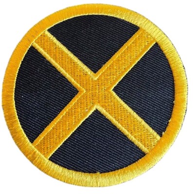 X-MEN TEAM LOGO MOVIE BLACK & GOLD IRON ON UNIFORM PATCH 3'' CIRCLE COSPLAY
