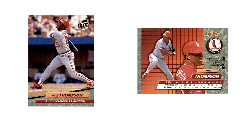 1992 Fleer Ultra Milt Thompson Baseball Cards #272 - Image 3 of 3