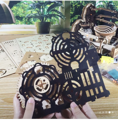 Electric 3D Wooden Puzzles Marble Run Model Kits Brain Teaser Puzzle DIY - Picture 5 of 10