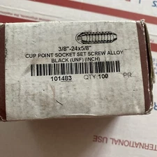 (100ea) Brighton 3/8-24x5/8 Cup Point Socket Set Screw Alloy Black