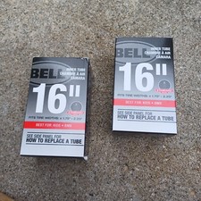 2x Genuine Bell Bike Tire Inner Tube 16in x 1.75in-2.25in w/ Shrader Valve