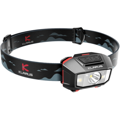 Klarus HM2 Headlamp Resists Water/Impact LED Elastic Breathable Headband Strobe