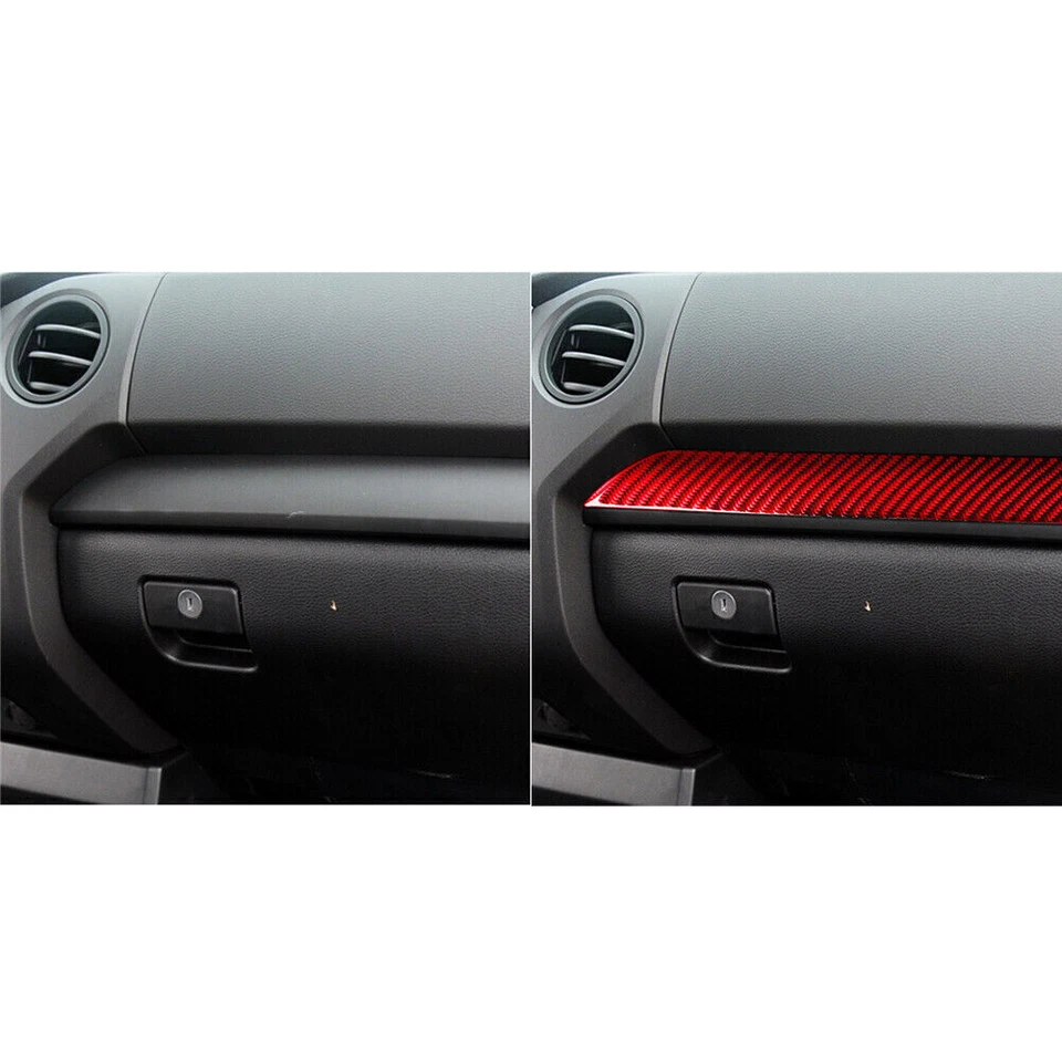 Tapicería de cubierta de salpicadero de consola para Toyota Tundra 2014-2021 vinilo rojo fibra de carbono Foto 4 de 4