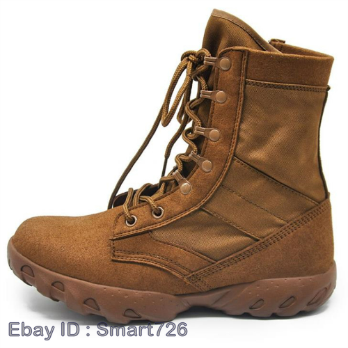 Tactical Military Combat Boots with Side Zipper for Hiking & Desert Use-image