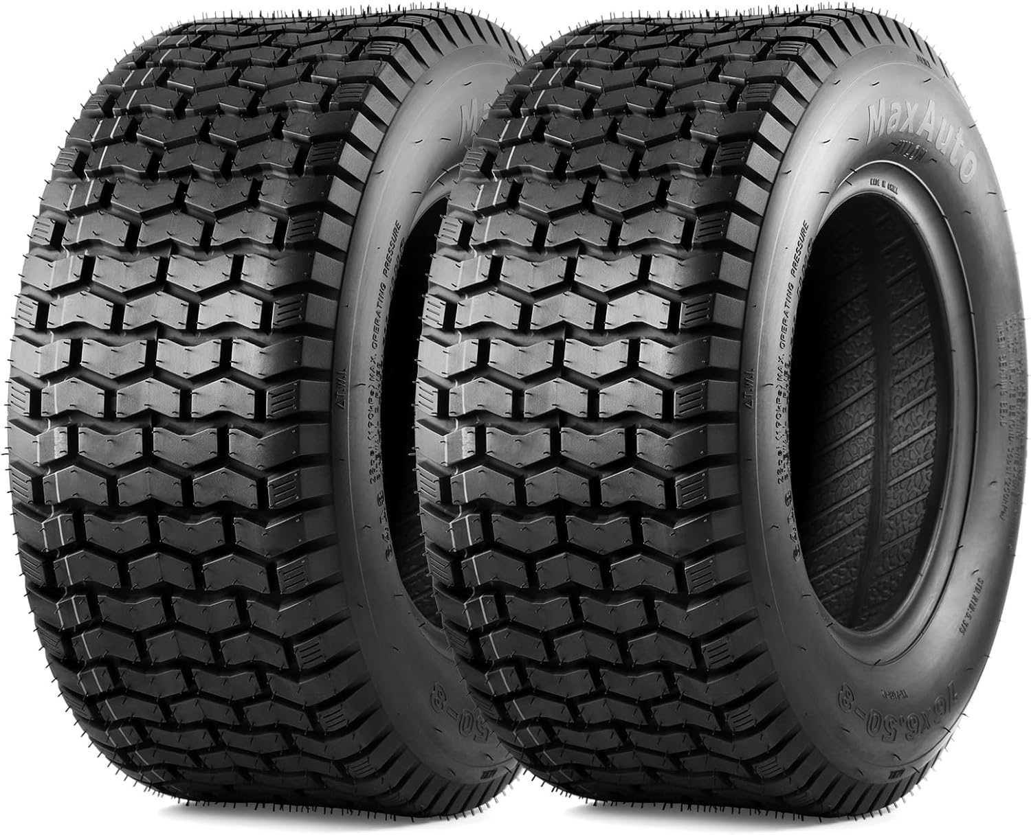 2 Pcs 16X6.50-8 Turf Tires for Lawn Tractor Lawn Mower Riding 4Ply Tubeless