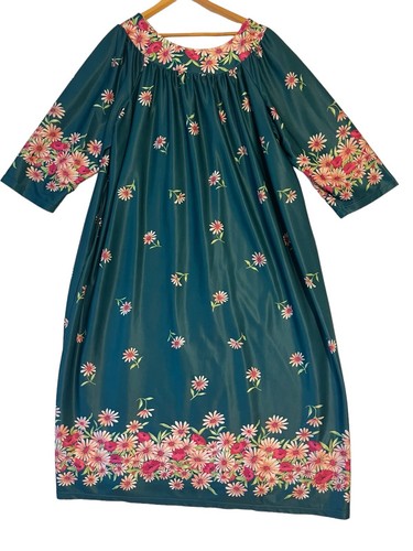 National Vintage 3X Tropical Muumuu Nightgown Floral Housedress - Picture 2 of 9