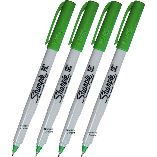 4 Each, Green Sharpie Ultra Fine Permanent Marker 37114 eBay