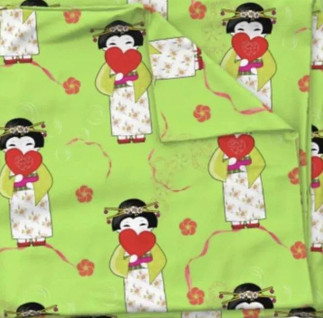 Funda nórdica con estampado de geisha niña con 2 fundas de almohada anime Japón dibujos animados corazones Foto 3 de 4